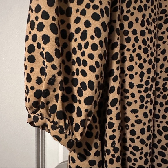 Gibson Latimer Beige Leopard Print Neck Tie Dress Women’s Size 6 EUC Classic - Picture 8 of 16